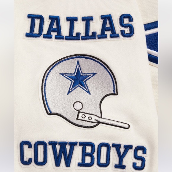 NFL DALLAS COWBOYS RETRO CLASSIC MEN’S PULLOVER HOODIE WHITE WITH BLUE - 2XL - Picture 6 of 11